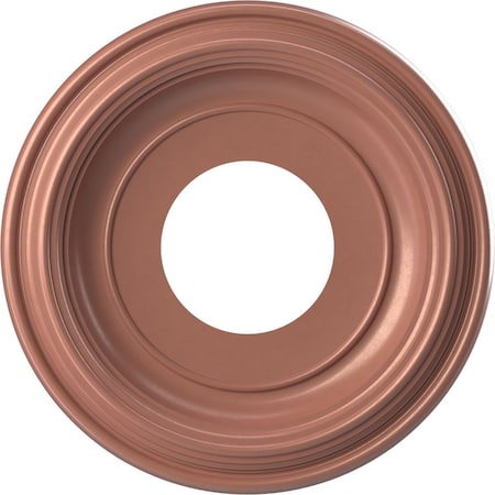 Ekena Millwork PVC Medallion (Canopies up to 5 1/2"), 10"OD x 3 1/2"ID x 1 1/8"P, Metallic Champagne Pink CMP10TRFCP